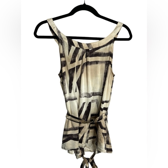 Roberta Scarpa Black Tan Button Front Tie Tank Size 10 - Picture 2 of 7